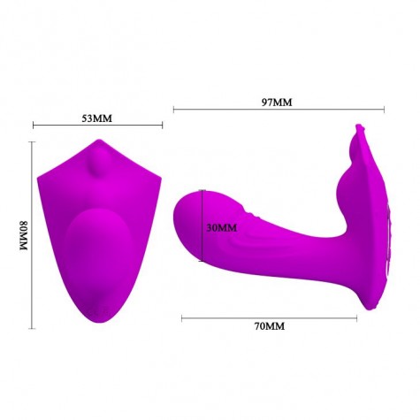 Лиловый вибромассажёр Willie с пультом ДУ